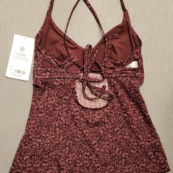 Athleta Brown with Floral Tankini Top, S - Picture 2 of 5
